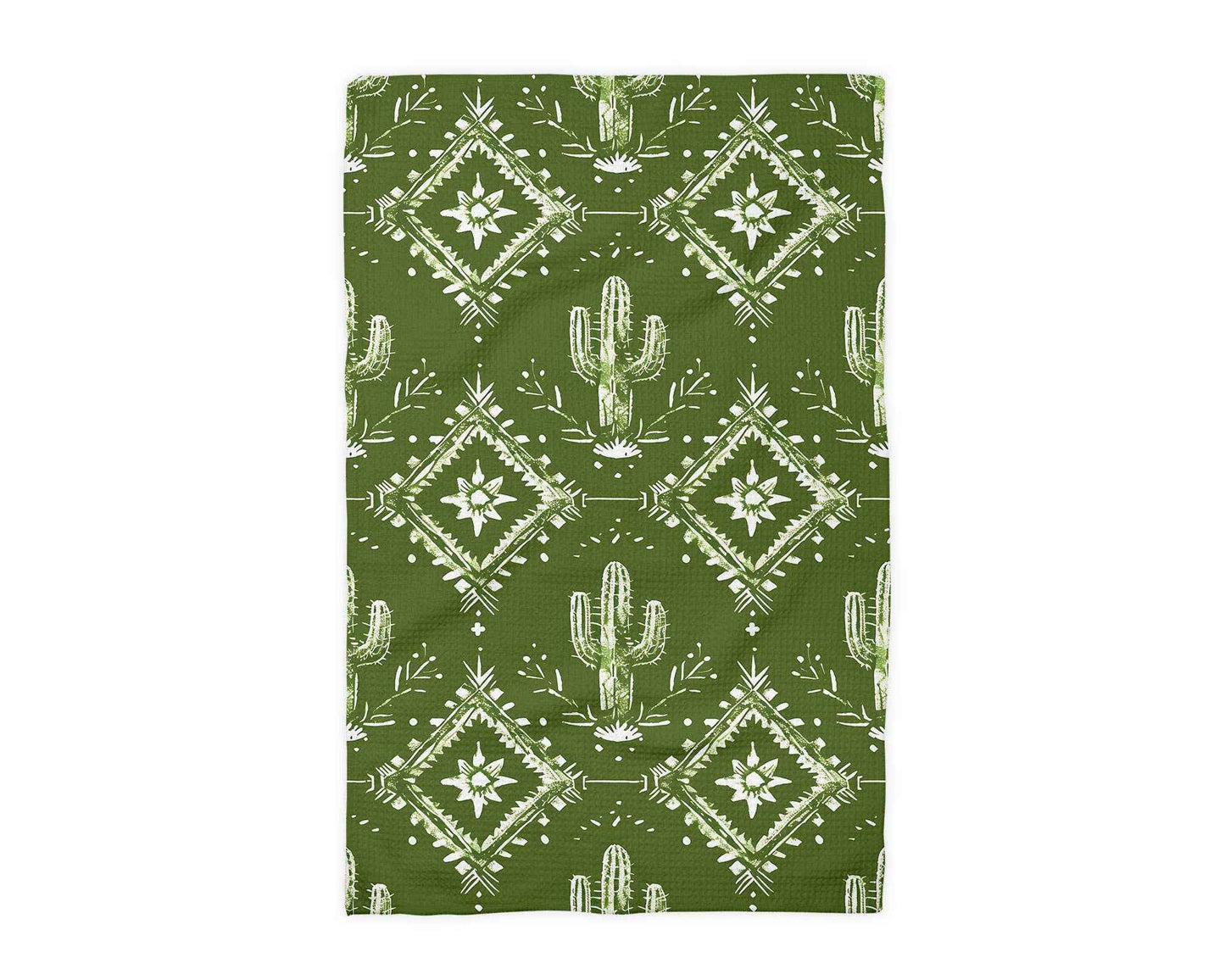 Retro Cactus Western Cowboy Cowgirl Kitchen Towel Waffle
