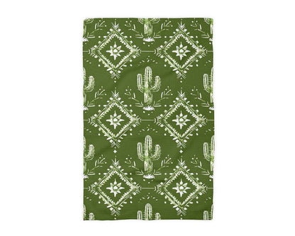 Retro Cactus Western Cowboy Cowgirl Kitchen Towel Waffle
