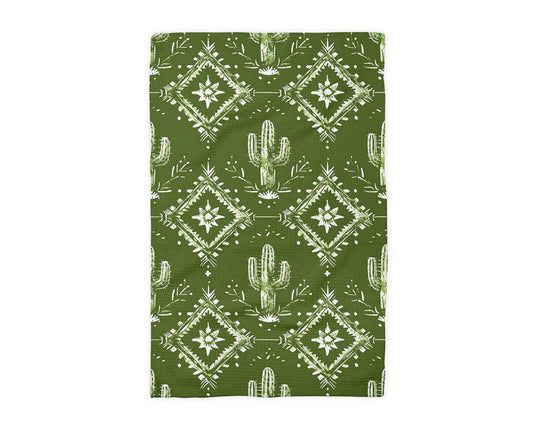 Retro Cactus Western Cowboy Cowgirl Kitchen Towel Waffle