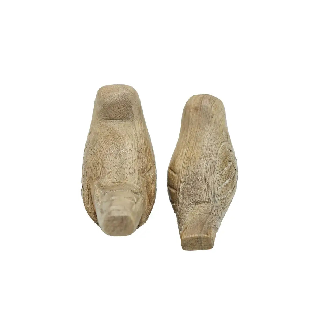 Vennie Wood Carved Decorative Bird Figures, Set Of 2
