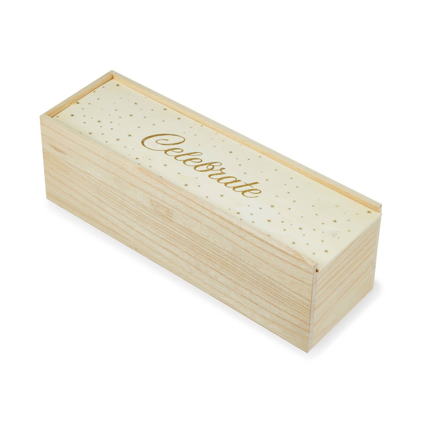 Starlight 1 Bottle Gold Accented Wood Gift Box Celebrate