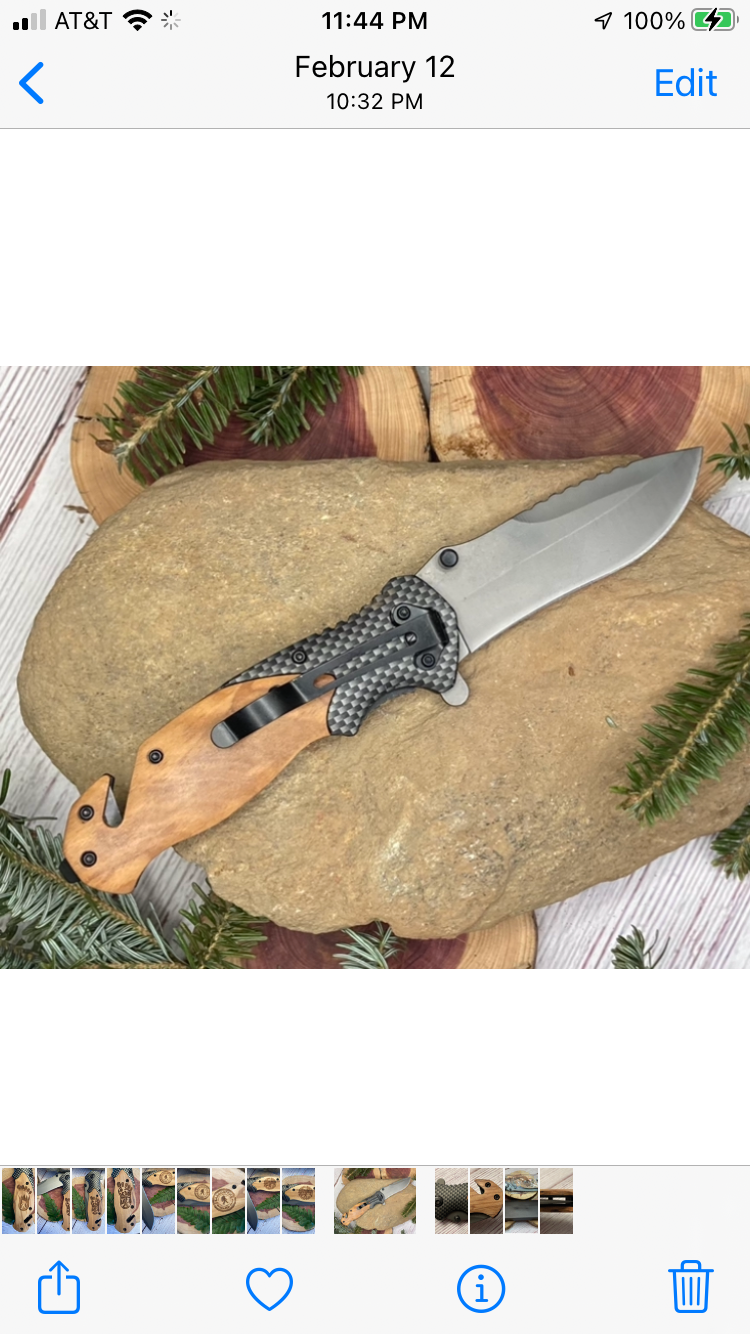 Quail Tail Laser Art - Tribute to Soldiers Knife