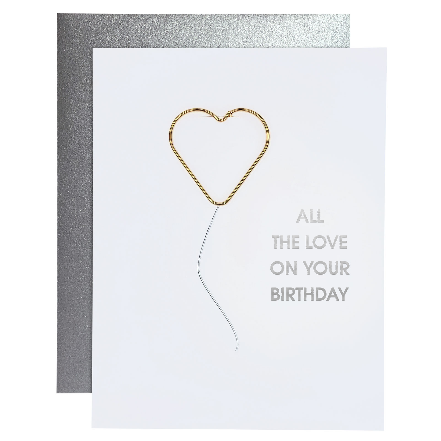 Todo el amor en tu cumpleaños - Cumpleaños - Tarjeta con clip de corazón