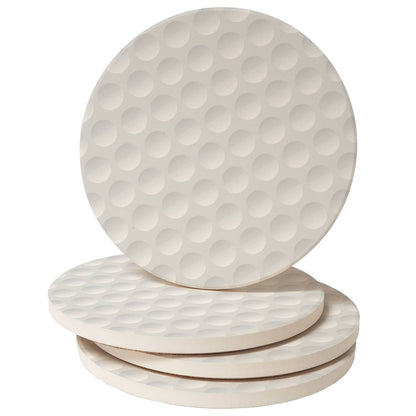 Golf Ball 4-Pack Absorbent Stone Coaster Set