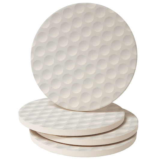 Golf Ball 4-Pack Absorbent Stone Coaster Set