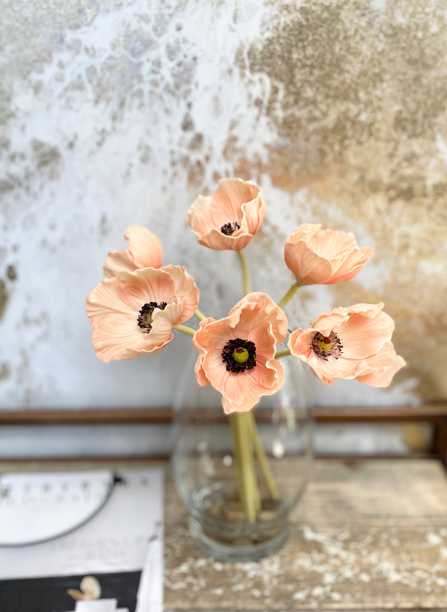 11" Real Touch Poppy-6 stems per bundle