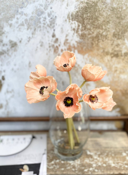11" Real Touch Poppy-6 stems per bundle