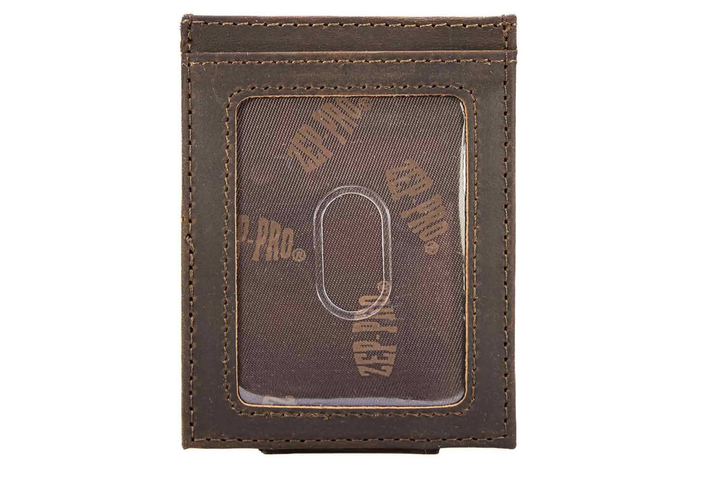 Bass Magnetic Leather Slim Wallet: Crazyhorse Brown