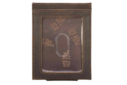 Bass Magnetic Leather Slim Wallet: Crazyhorse Brown