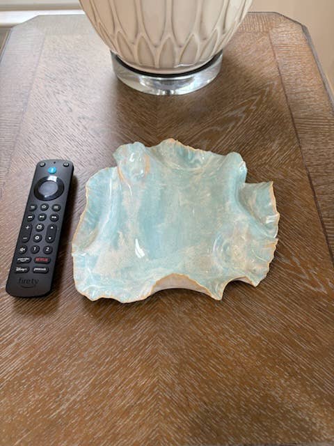 Undulating Seafoam Tide Handmade Ceramic Sculptural Tray
