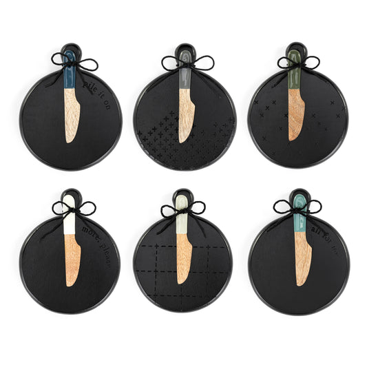 Mini Wood Serving Board Ebony Astd