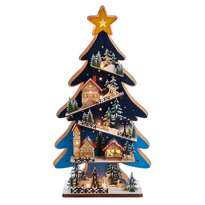 23.6 LIT LED TREE W/VLG SCENE