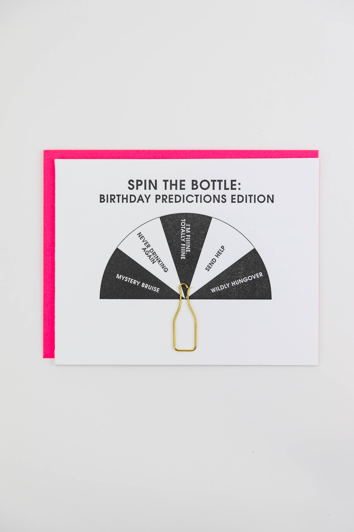 Predicciones de cumpleaños de la botella - Tarjeta con clip de papel para botella