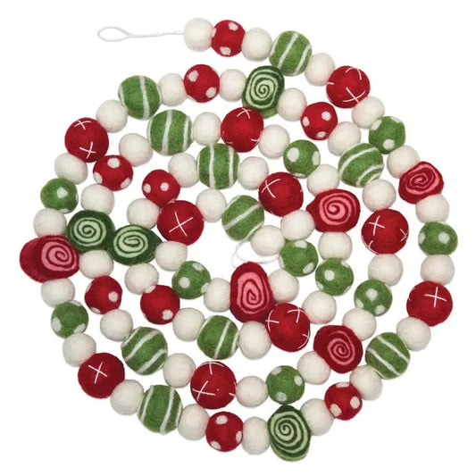 8 Feet Long Spiral & Polka Dot Christmas Ball Garland