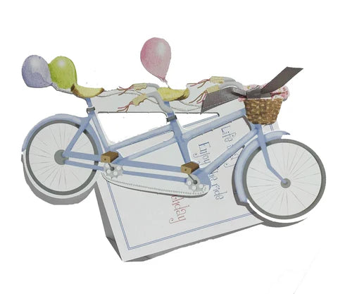 Bicycle Built for Two with glitter Greeting Card