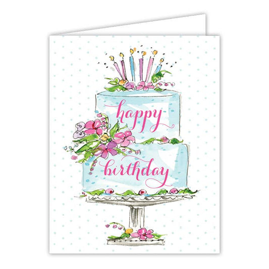 Handpainted Birthday Cake Greeting Card - RosanneBeck Collections