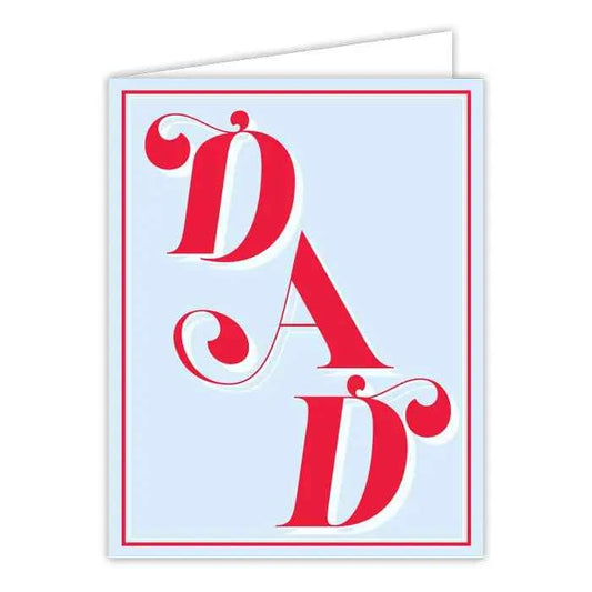 Dad Blue and Red Graphic Letters Greeting Card