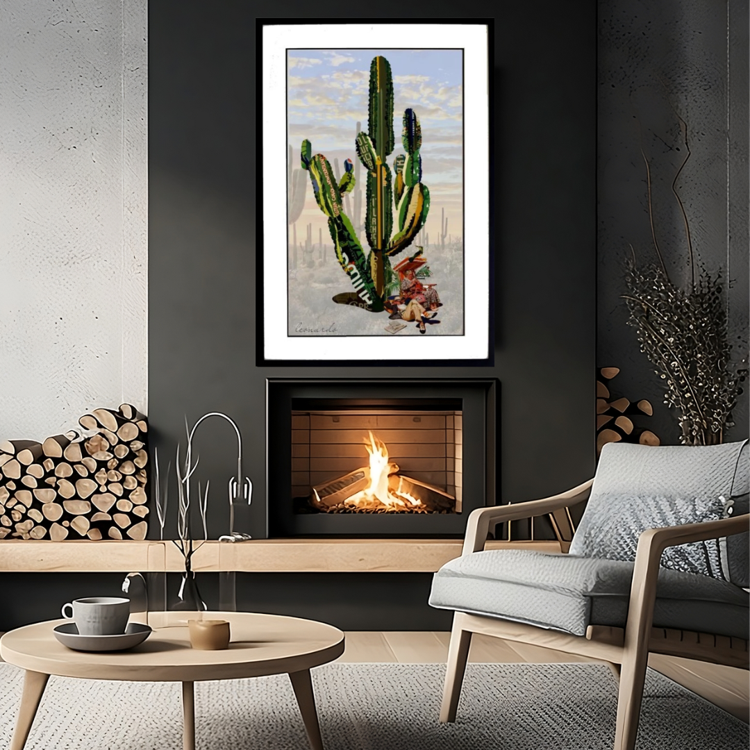 3D Collage Art | Saguaro Cactus - Retired Couple (32"x24")
