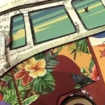 3D Collage Art | Vintage Volkswagon (24"x16")
