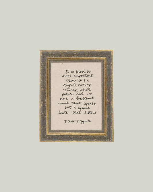 To Be Kind Framed Antique Print