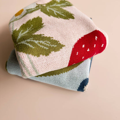 Blanket Strawberry Bunny Organic Baby Decor Spring Summer