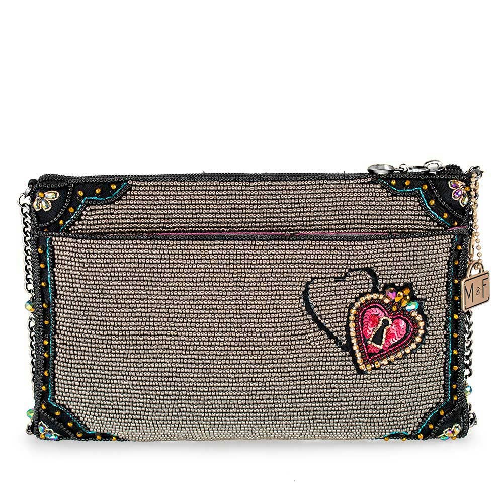 Unlocked Magic Beaded Keys & Hearts Mini Crossbody Handbag