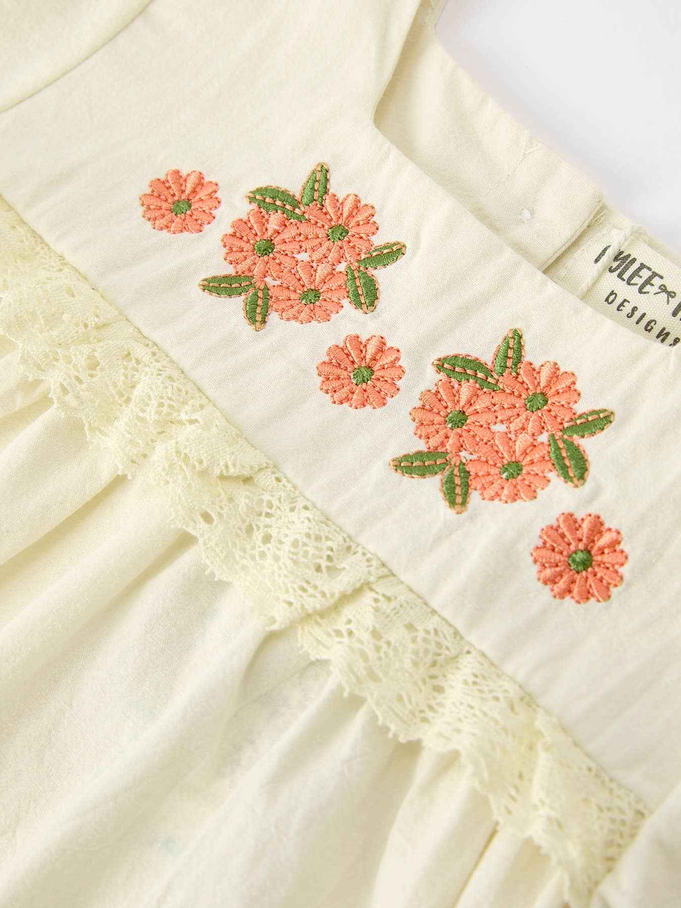 Summer Embroidered Lace Baby Top Bloomer Set: 3M