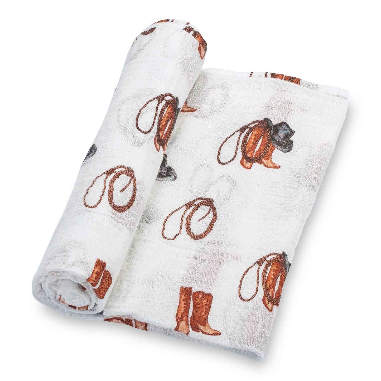 LollyBanks - Life Is Better In Boots Western Baby Muslin Swaddle Blanket