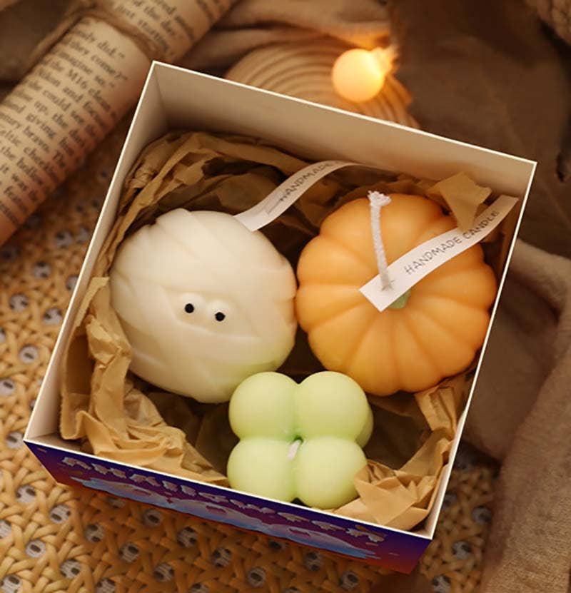 Velas Meta - Caja de regalo con velas perfumadas de fantasmas de Halloween CM023