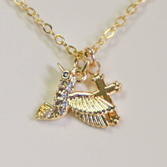 Ecclesiastes Hummingbird Cross Necklace