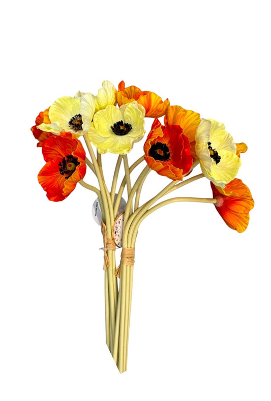 11" Real Touch Poppy-6 stems per bundle
