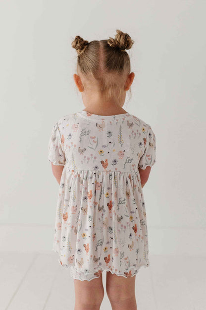 Babysprouts Girl's Babydoll Set: Floral Chickens / 0-3M