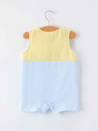 "Jesus Loves Me "Embroidered Baby Boy Romper: 6M