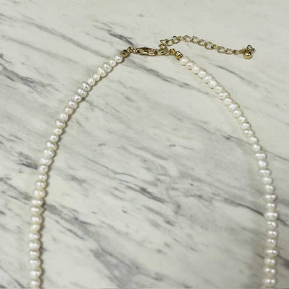 Anita K By Blushing Pink - Freshwater Pearl Necklace with Glass Baroque Drop