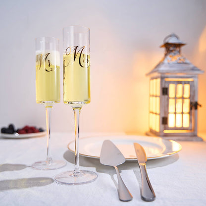 Wedding, Bridal Mr & Mrs Champagne Flutes Gift