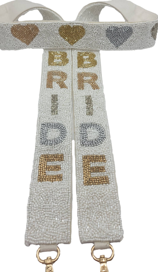 BRIDE WITH HEARTS BEADED STRAP