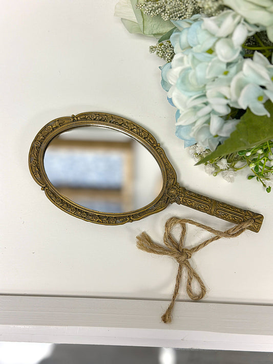 French Vintage Hand-Held Mirror