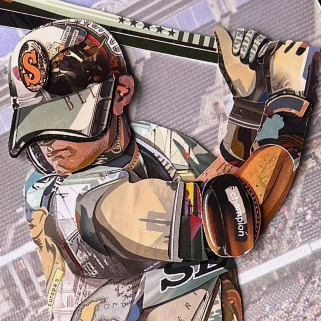 3D Collage Art | Baseball Player (36"x24")