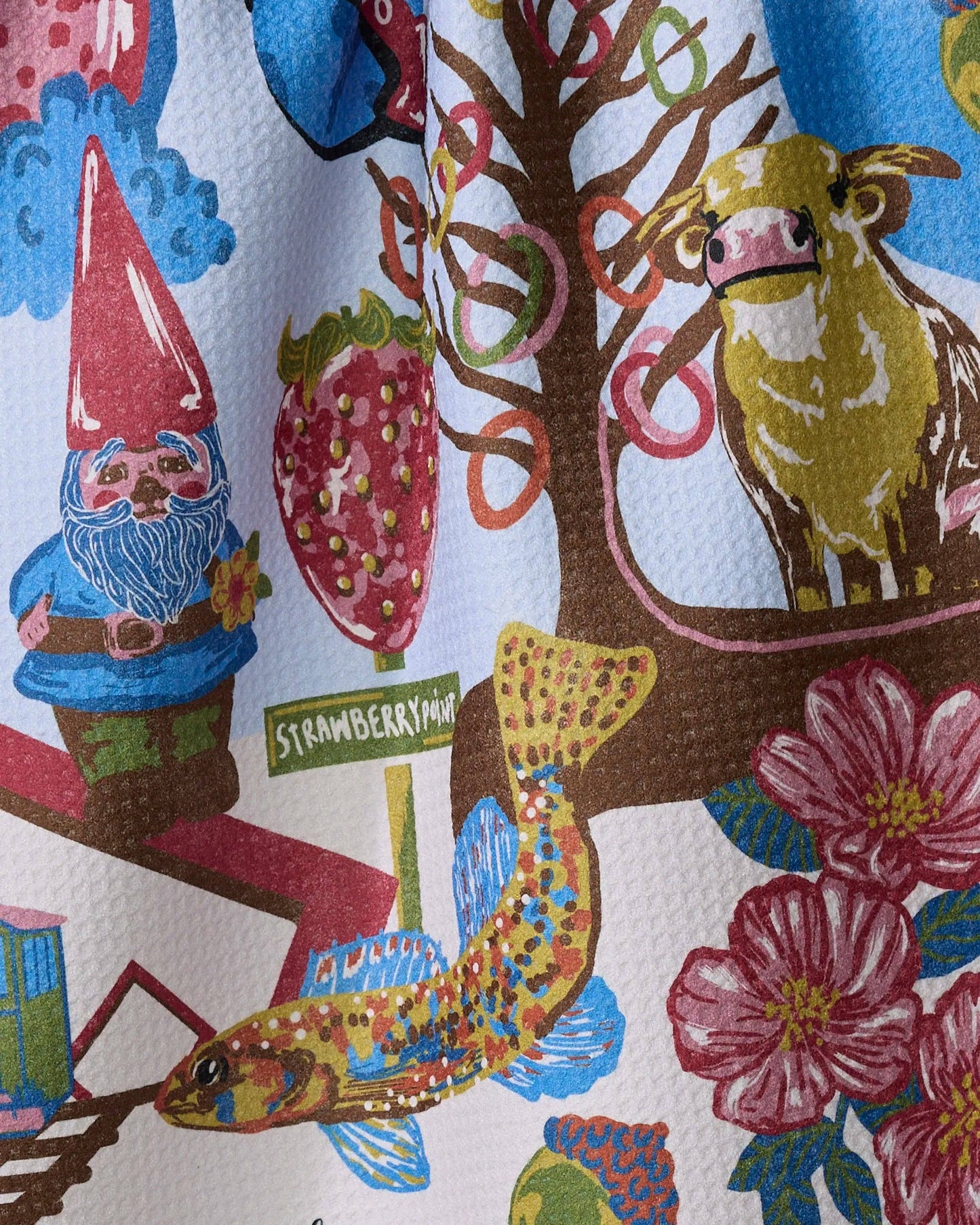 Geometry - Greetings From Iowa Tea Towel