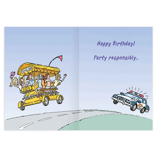 Drunk Pedal Bar Bust Birthday Card - 9484