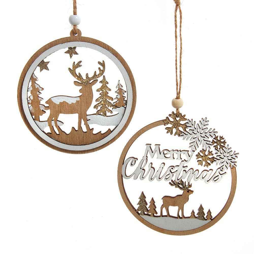 4.52"WDN ROUND XMAS DEER SCENE 2/A
