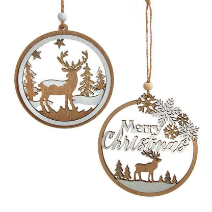 4.52"WDN ROUND XMAS DEER SCENE 2/A