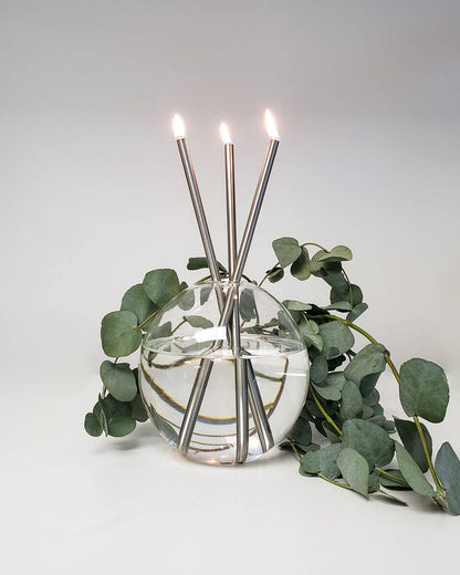 Silver Everlasting Candles – Reusable Steel Oil Candles