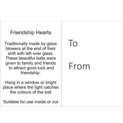 8cm Friendship Heart - Multicoloured Turquoise