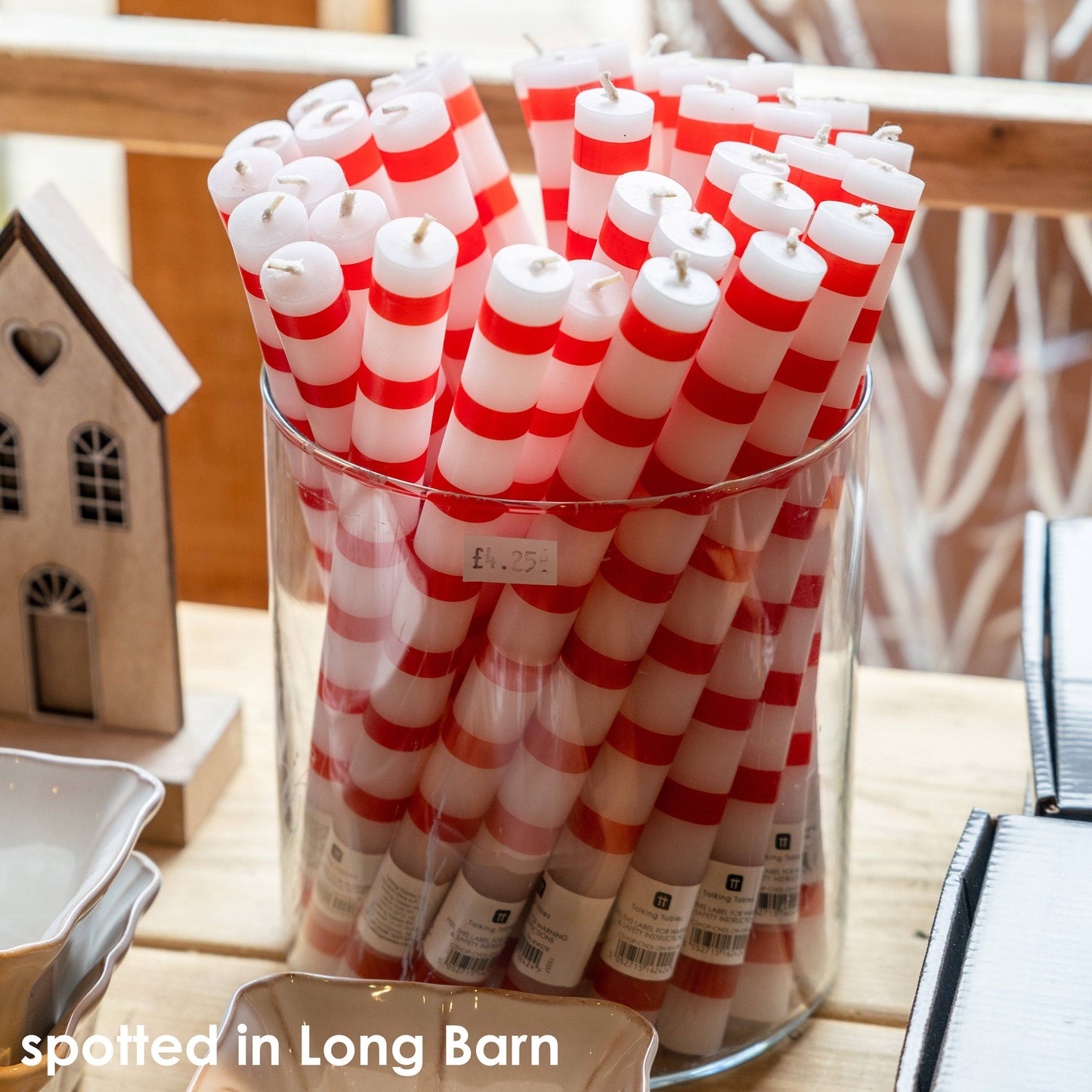 Red & White Stripe Candles