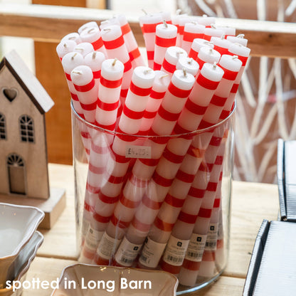 Red & White Stripe Candles