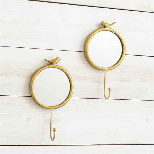 Gold Bird Mirrors with Hook -each sold separately
