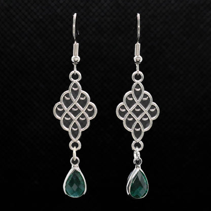 Green Drop Chandelier Earrings
