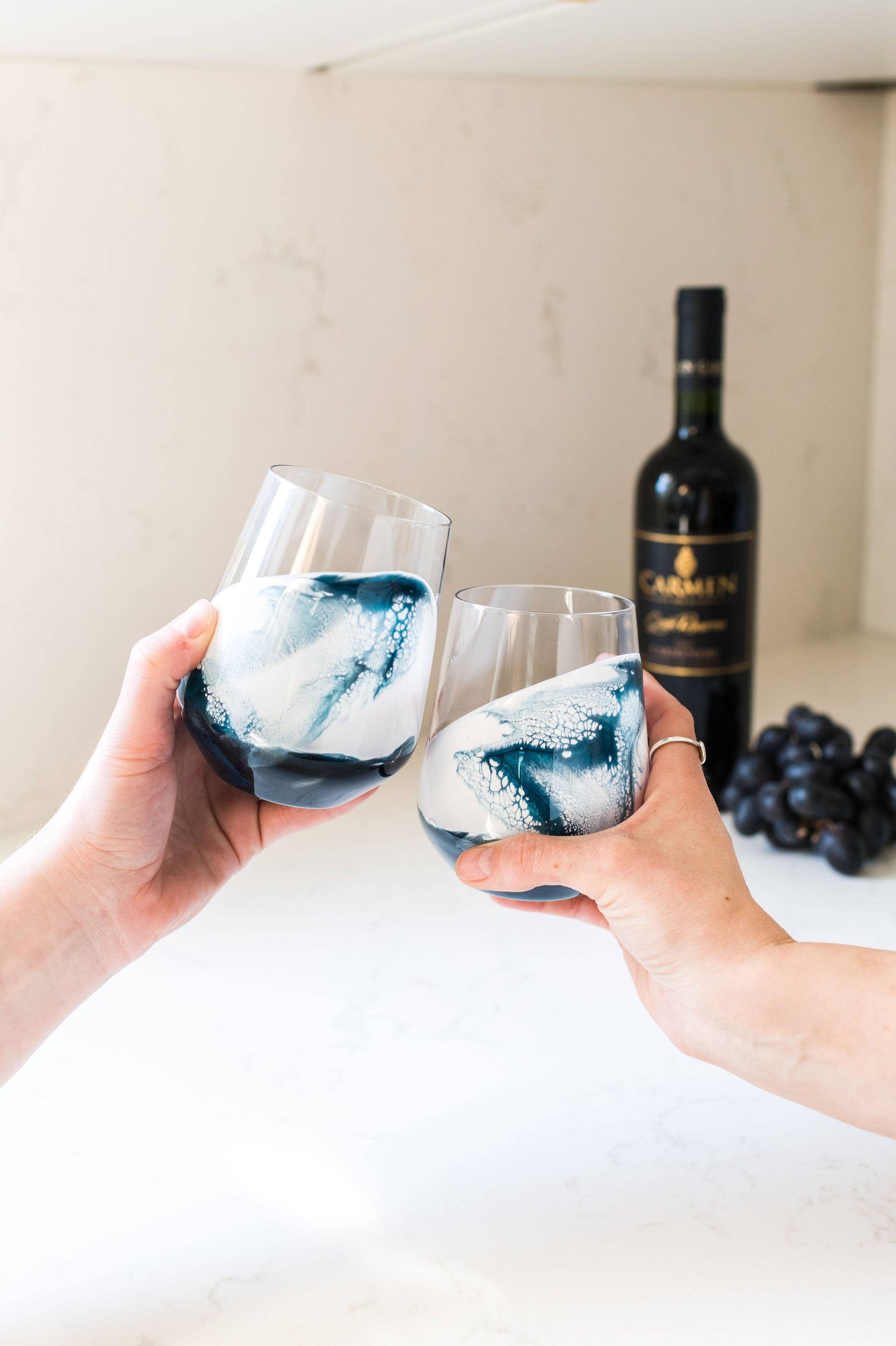Resin Accented Wine and Entertaining Glasses Set - 2