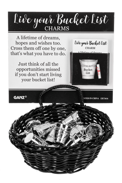 Live Your Bucket List Charms in a Basket